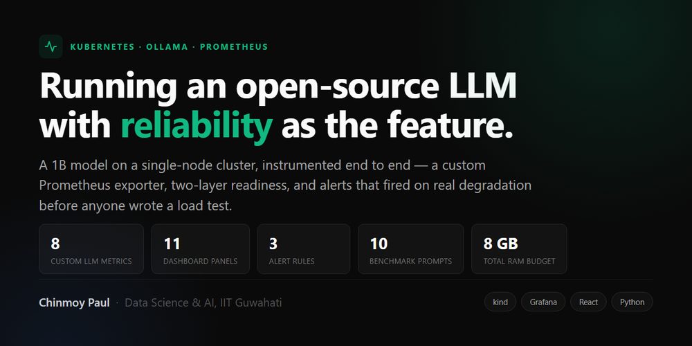 LLM on Kubernetes, instrumented for reliability
